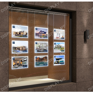 Window Lightbox 3 Columns - A4 Silver Landscape x 9