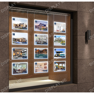 Window Lightbox 3 Columns - A4 Silver Landscape x 12