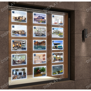 Window Lightbox 3 Columns - A4 Silver Landscape x 15