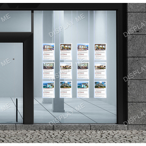 Window Lightbox 4 Columns - A4 Silver Portrait x 12