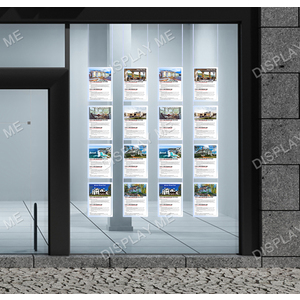 Window Lightbox 4 Columns - A4 Silver Portrait x 16
