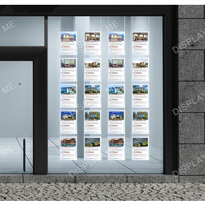 Window Lightbox 4 Columns - A4 Silver Portrait x 20