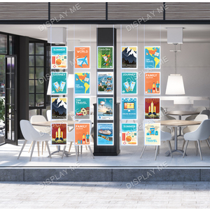 Window Lightbox 5 Columns - A4 Silver Portrait x 20