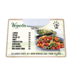 A5 Landscape Wood Menu Clip Board