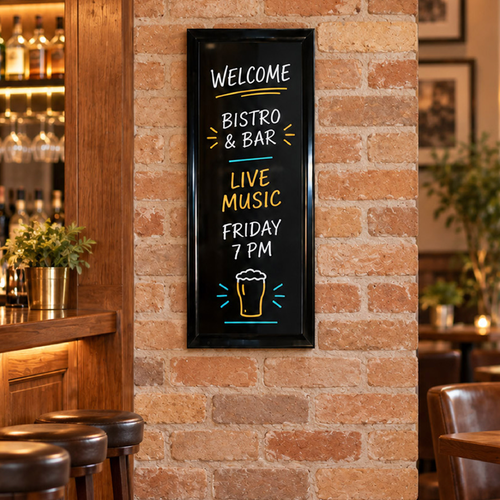 Black Half A1 Framed Menu Blackboard