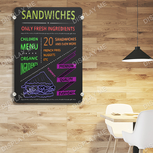 A4 Black Acrylic Stand Off Notice Board