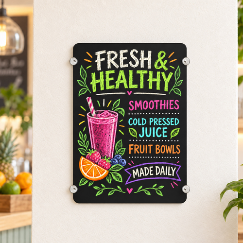 A4 Black Acrylic Stand Off Notice Board