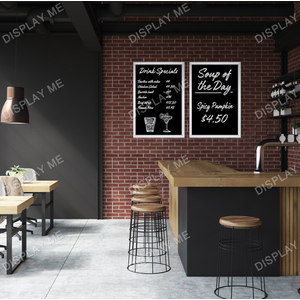Silver 600 x 900mm Framed Menu Blackboard