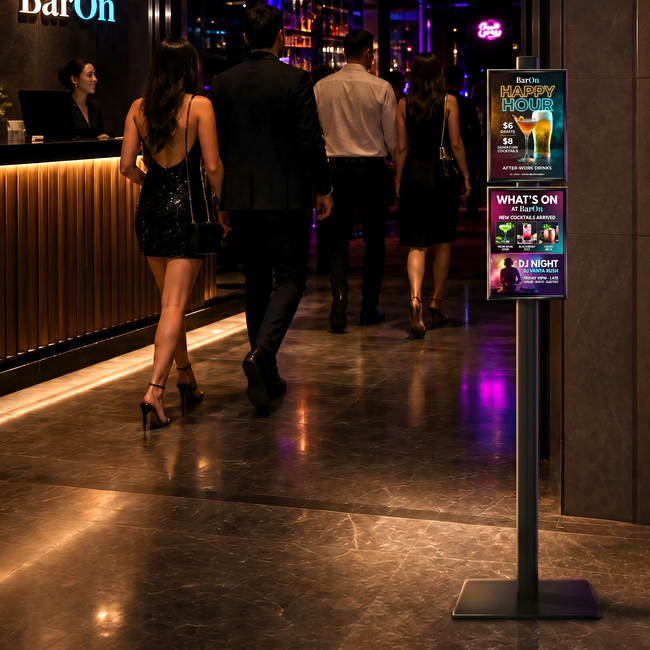 Black Retail Stand with 2 x A4 Snap Frames