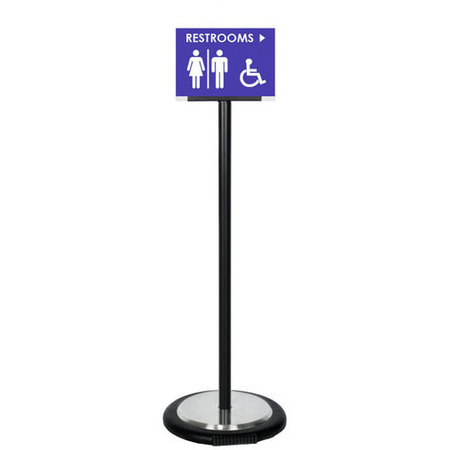 Black Ezi Pole Euro Clip Landscape A4 with Wheel Base
