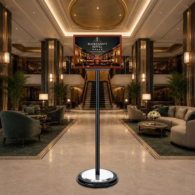 Black Ezi Pole Euro Clip Landscape A3 with Wheel Base