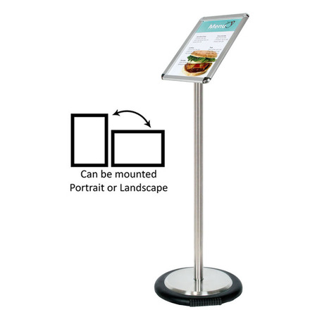 Ezi Pole A4 Round Corner Snap Frame with Wheel Base