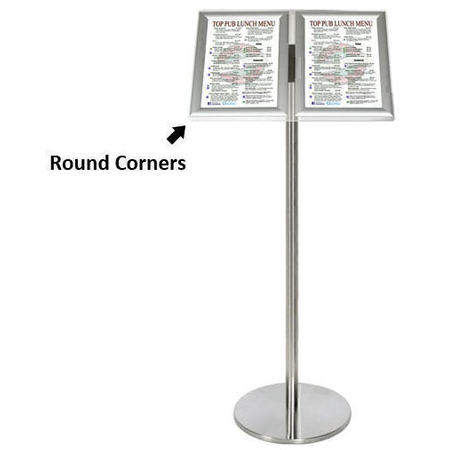 Ezi Pole with 2 A4 Portrait Square Cornered Snap Frames 