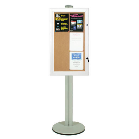 Cork Notice Board – Holds 6 x A4 Silver Combo Pole 1800 mm High – Single Sided