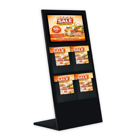 Black Wide Mod Info Stand- A3 and 4xA4 Brochure Holder