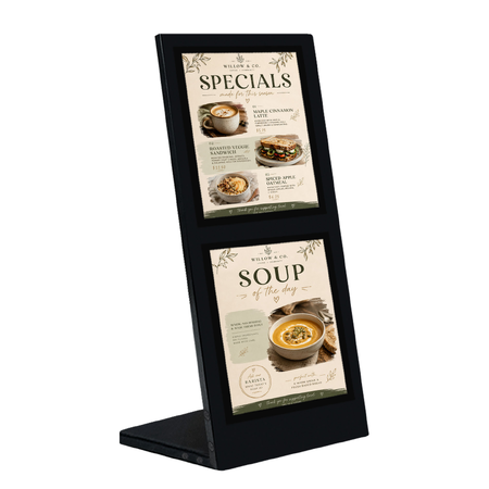 Black Table Information Stand - 2 A4 Signs