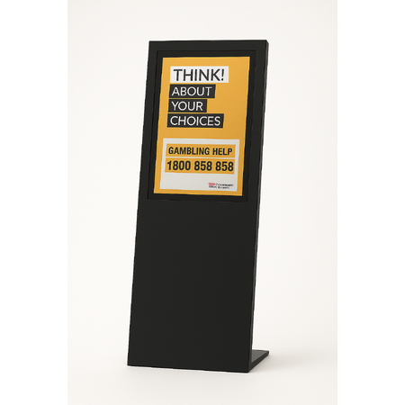 Black Compact Mod Info Stand with 1 A4 Poster Display