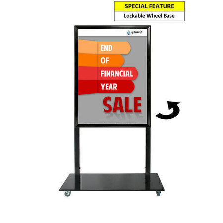 Black Mall Stand - A1 Snap Frame Double Sided 