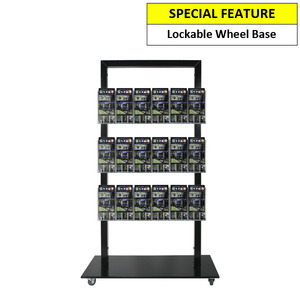 Black Mall Stand - 18 DL Brochure Holders Double Sided