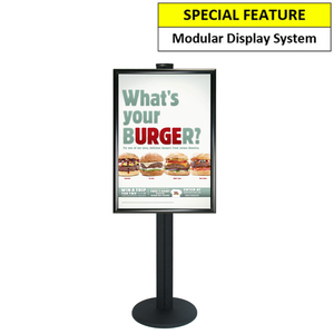 A1 Poster Holder on Black Combo Pole 1450mm High - Double Sided