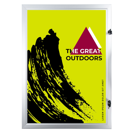 Silver A0 Lockable Water Resistant Showboard