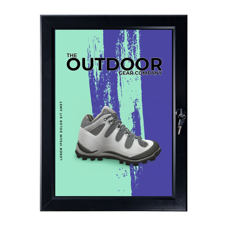 Black A4 Lockable Water Resistant Showboard 