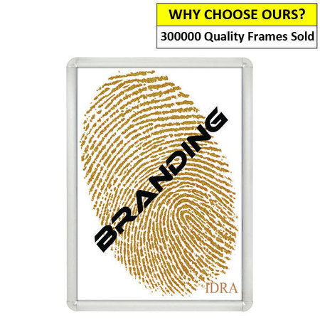 Silver A3 Slim Round Cornered 25mm Snap Frame