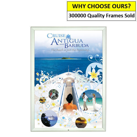 A0 Lockable Silver Snap Frame