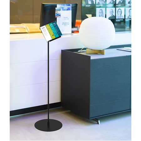 QR Sign and Poster Stand Angled A5 Landscape on 960mm pole