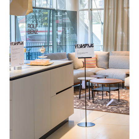 QR Sign and Poster Stand Angled A4 Landscape on 960mm pole