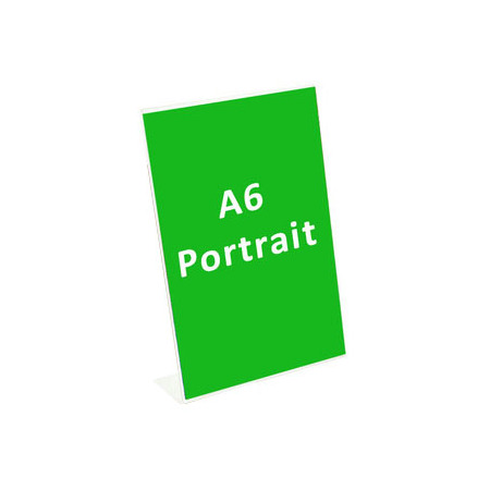 SINGLED SIDED L-SHAPE ANGLED SIGN HOLDER - A6 PORTRAIT