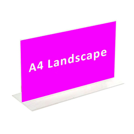 DOUBLE SIDED T-SHAPE SIGN HOLDER - A4 LANDSCAPE