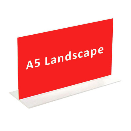 DOUBLE SIDED T-SHAPE SIGN HOLDER - A5 LANDSCAPE