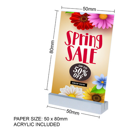 Aluminium Portrait 50 x 80 mm Angled Sign Holder