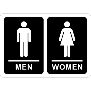 PRINTED ALUMINUM A3 SIGN - Men Women Toilet Sign