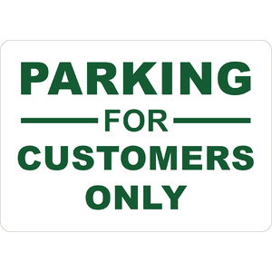 PRINTED ALUMINUM A3 SIGN - Parking For Customers Only Sign