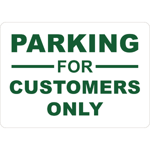 PRINTED ALUMINUM A5 SIGN - Parking For Customers Only Sign