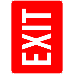 PRINTED ALUMINUM A3 SIGN - Exit Red and White Sign