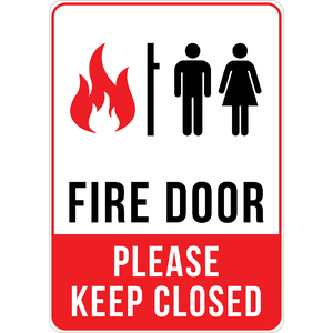 PRINTED ALUMINUM A3 SIGN - Fire Door Keep Closed Sign