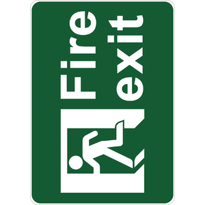 PRINTED ALUMINUM A2 SIGN - Fire Exit Sign