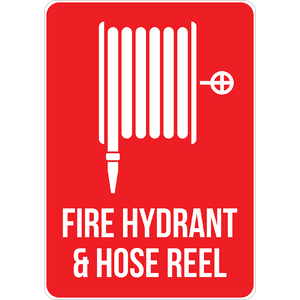 PRINTED ALUMINUM A4 SIGN - Fire Hydrant _ Hose Reel Sign