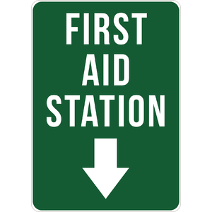 PRINTED ALUMINUM A4 SIGN - First Aid Station Sign
