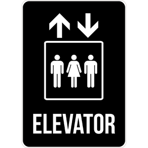 PRINTED ALUMINUM A2 SIGN - Elevator Sign