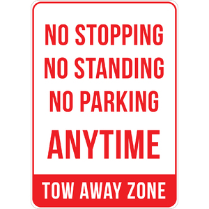 PRINTED ALUMINUM A2 SIGN - Tow Away Zone Sign