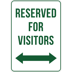 PRINTED ALUMINUM A2 SIGN - Reserved For Visitors Sign