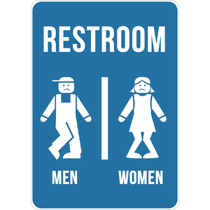 PRINTED ALUMINUM A3 SIGN - Restroom For Men & Women Sign