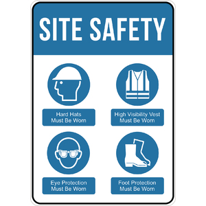 PRINTED ALUMINUM A2 SIGN - Precautions For Site Safety Sign