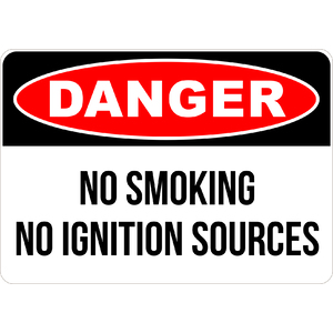 PRINTED ALUMINUM A3 SIGN - No Ignition Sources Sign