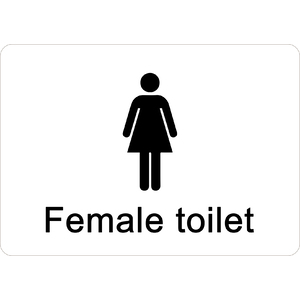 PRINTED ALUMINUM A2 SIGN - Female Toilet Sign