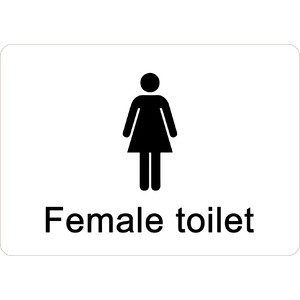 PRINTED ALUMINUM A3 SIGN - Female Toilet Sign
